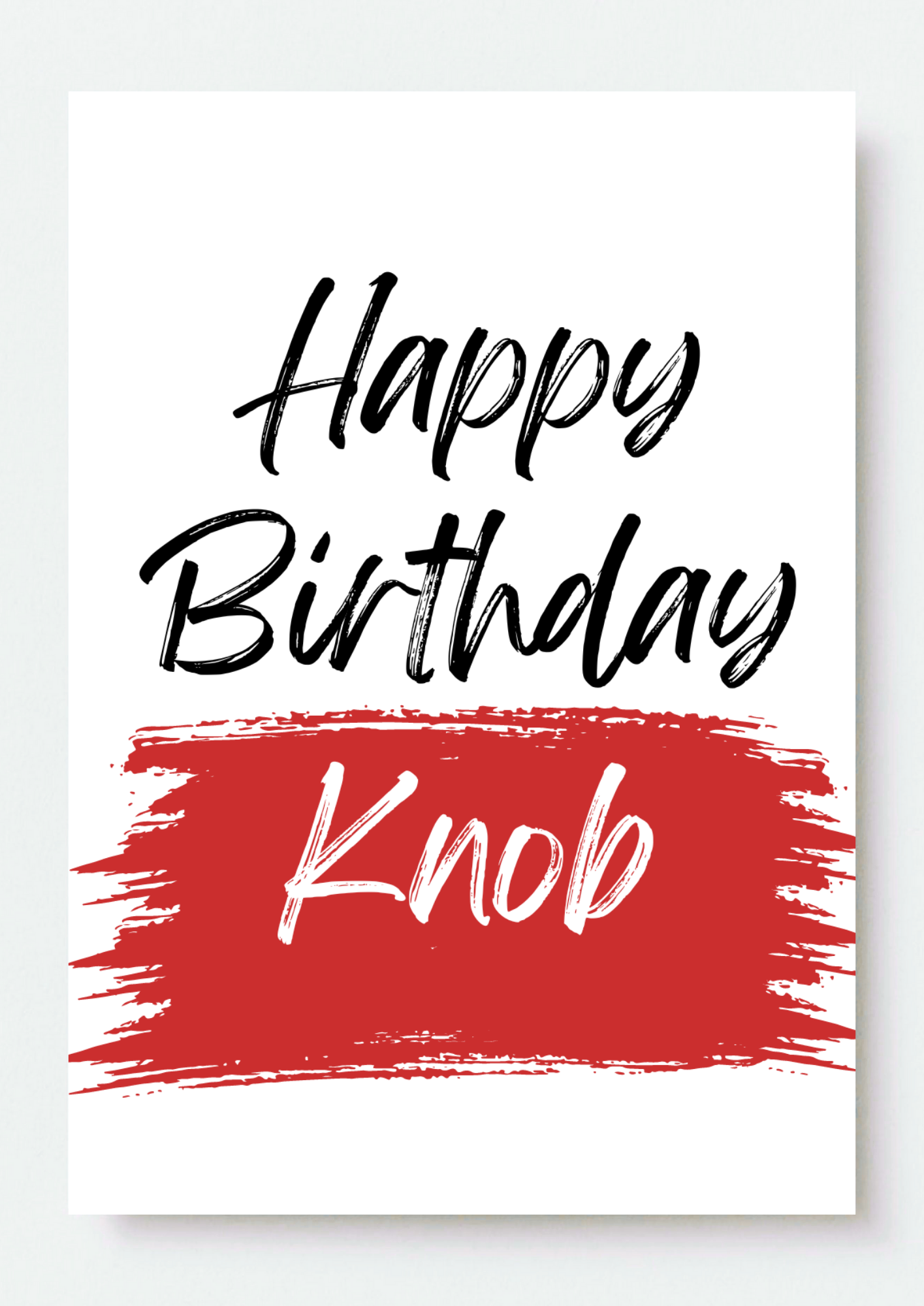 Happy Birthday Knob Red Marker Card