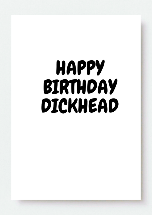 Happy Birthday D**K Head Dark Text Card