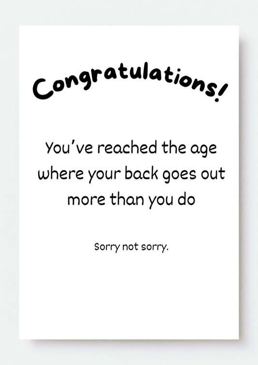 Congratulations You Reached The Age Card